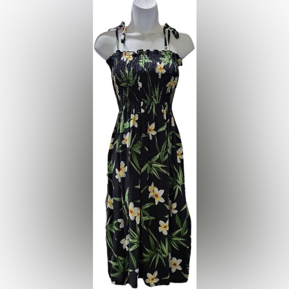 Two Palms Women’s Floral Print Spaghetti Strap Rayon Dress One Size‎